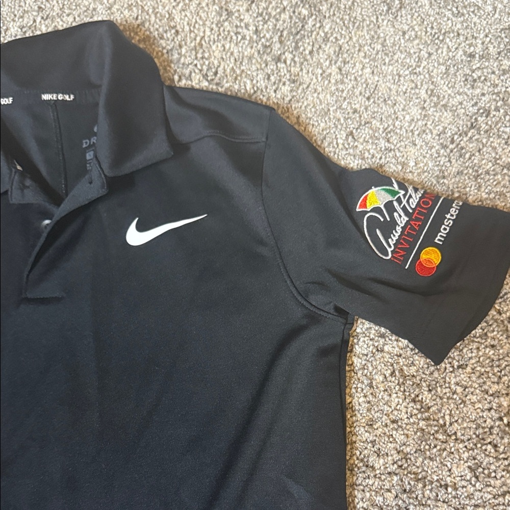 Nike Kid’s Golf Black Polo Embroidered Patch “Arnold Palmer Invitational” Size S - Picture 6 of 7
